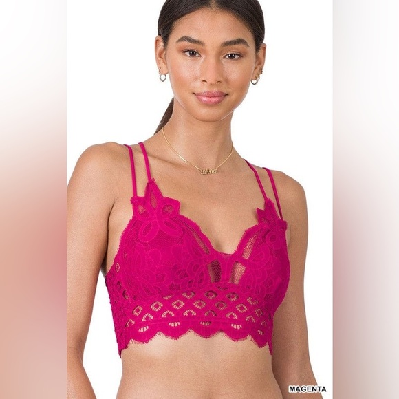 NEW! PLUS SIZE! Zenana Adeline Crochet Lace Bralette - Picture 7 of 9